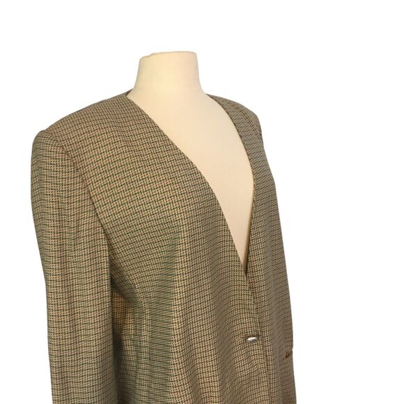 Breckenridge Vintage 80s Womens Tan Rayon Oversized Blazer sz 12, 42 bust Jacket - Picture 4 of 10